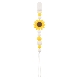 Silicone Flower Daisy Pacifier Clip Chain – Chewable Pendant, BPA Free, OEM Wholesale
