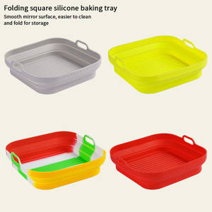Food Grade Collapsible Silicone Air Fryer Liner Basket – 2-in-1 Deep Pan & Flat Grill Tray, -40°C to +230°C, Reusable | OEM Custom