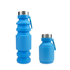 Retractable Collapsible Silicone Travel Water Bottle – 550ml BPA-Free Foldable Outdoor Sports Bottle with 304 Stainless Steel Cap | Custom Logo OEM