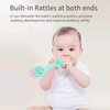 Silicone Strawberry Rattle Teether — Dual-End Bell Rattle Dumbbell Teething Toy