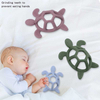 Silicone Turtle Teether — 3D Multi-Texture Baby Teething Toy with Open-Frame Grip Ring