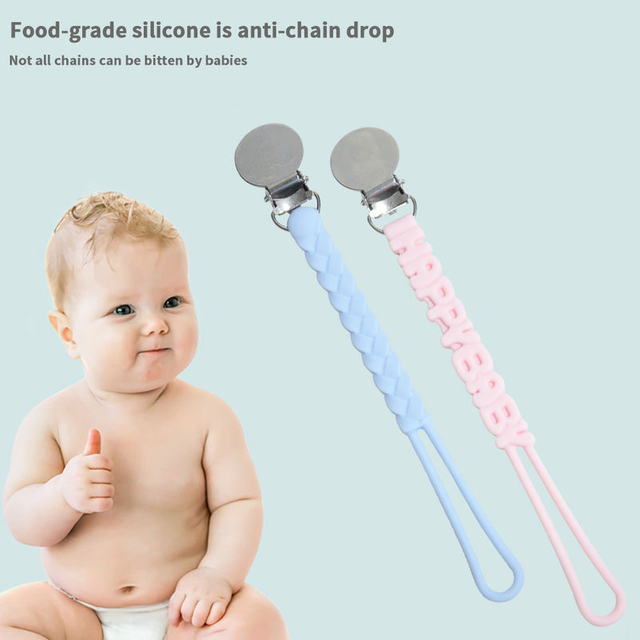 One-Piece Silicone Pacifier Clip Chain – 3 Styles, Anti-Drop Safety Clamp, BPA Free | OEM Wholesale