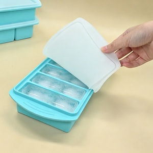 Custom Food-Grade Silicone Large Ice Cube Tray with Lid
