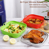 Food Grade Collapsible Silicone Air Fryer Liner Basket – 2-in-1 Deep Pan & Flat Grill Tray, -40°C to +230°C, Reusable | OEM Custom