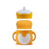 BPA Free Penguin Silicone Baby Snack & Drink Cup 3-in-1 – 300ml Toddler Training Sippy Cup with Straw Lid, OEM/ODM Available