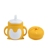 BPA Free Penguin Silicone Baby Snack & Drink Cup 3-in-1 – 300ml Toddler Training Sippy Cup with Straw Lid, OEM/ODM Available