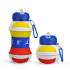 Volleyball Shape Collapsible Silicone Water Bottle – 550ml FDA & LFGB BPA-Free Foldable Sports Bottle for Kids & Teams | Custom Logo OEM