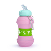Golf Ball Shape Collapsible Silicone Water Bottle – 550ml BPA-Free Foldable Sports Bottle for Kids & Outdoor | Custom Logo OEM