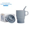 Collapsible Silicone Coffee Mug with Lid & Straw – 350ml BPA-Free Foldable Travel Mug for Office, Camping & Outdoor | Custom Logo OEM