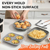 Silicone Air Fryer Accessories Set 3-in-1 – Collapsible Liner, 7-Cup Muffin Pan & 4-Cup Egg Bite Mold with Steel Frame
