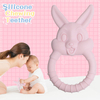 BPA Free 3D Rabbit Shape Food Grade Silicone Baby Teether – Multi-Point Gum Massager Ring for 3 Months+, Easter Gift, OEM/ODM Available