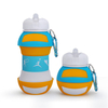Volleyball Shape Collapsible Silicone Water Bottle – 550ml FDA & LFGB BPA-Free Foldable Sports Bottle for Kids & Teams | Custom Logo OEM