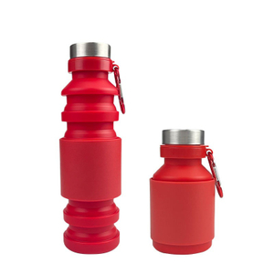 Retractable Collapsible Silicone Travel Water Bottle – 550ml BPA-Free Foldable Outdoor Sports Bottle with 304 Stainless Steel Cap | Custom Logo OEM