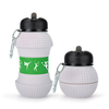 Golf Ball Shape Collapsible Silicone Water Bottle – 550ml BPA-Free Foldable Sports Bottle for Kids & Outdoor | Custom Logo OEM