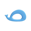 Silicone Whale Teether — 2D Flat Marine Teether with Embedded Grip Ring