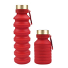 Custom 550ml Collapsible Silicone Water Bottle with Gold Cap