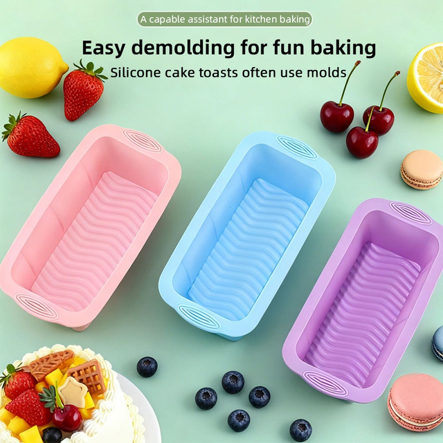 Silicone Rectangular Loaf Pan & Toast Mold – Non-Stick BPA-Free Bread Cake Baking Mold for Oven, Microwave & Air Fryer | OEM Custom Logo