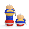Volleyball Shape Collapsible Silicone Water Bottle – 550ml FDA & LFGB BPA-Free Foldable Sports Bottle for Kids & Teams | Custom Logo OEM