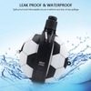 Football Shape Collapsible Silicone Water Bottle with Compass & Carabiner – 580ml BPA-Free Foldable Sports Bottle | Custom Logo OEM