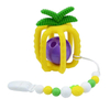 Silicone Pineapple Teether — Open-Cage Tropical Fruit Teether with Rolling Bell