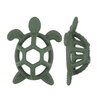 Silicone Turtle Teether — 3D Multi-Texture Baby Teething Toy with Open-Frame Grip Ring