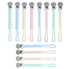 Catenella con clip per ciuccio in silicone – Stile twist/cuore/lettera, clip in metallo incorporata, senza BPA