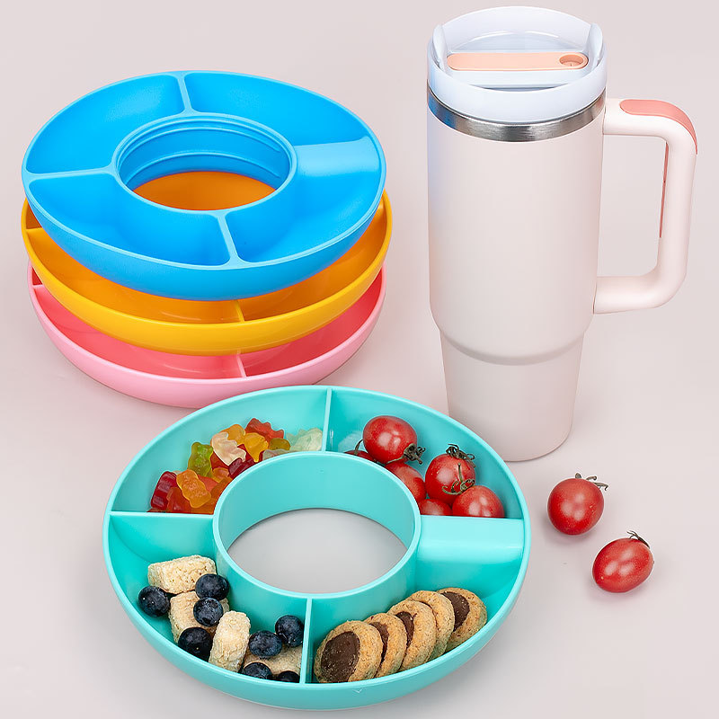 Custom Silicone Snack Tray for 40oz Handled Tumbler | Food-Grade OEM Manufacturer