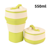 Silicone Collapsible Coffee Cup Set – Parent & Child 550ml + 300ml, Foldable Travel Mug, BPA Free , OEM Wholesale