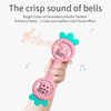 Silicone Strawberry Rattle Teether — Dual-End Bell Rattle Dumbbell Teething Toy