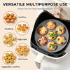 Silicone Air Fryer Accessories Set 3-in-1 – Collapsible Liner, 7-Cup Muffin Pan & 4-Cup Egg Bite Mold with Steel Frame