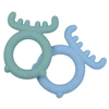 BPA Free One-Piece Elk Shape Silicone Baby Teether Ring – Multi-Point Gum Massager Wrist Teether for 3 Months+, OEM/ODM Available