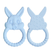 BPA Free 3D Rabbit Shape Food Grade Silicone Baby Teether – Multi-Point Gum Massager Ring for 3 Months+, Easter Gift, OEM/ODM Available