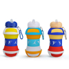Volleyball Shape Collapsible Silicone Water Bottle – 550ml FDA & LFGB BPA-Free Foldable Sports Bottle for Kids & Teams | Custom Logo OEM