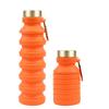 Custom 550ml Collapsible Silicone Water Bottle with Gold Cap