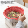 Collapsible Silicone Colander & Steamer Basket – Foldable Space-Saving Draining Basket, -60°C to 230°C, LFGB & BPA-Free | OEM Custom Logo