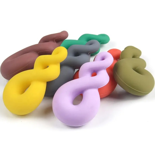 Silicone Teething Necklace — Caregiver-Worn Infinity Pendant with Breakaway Safety Clasp