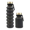 Custom 550ml Collapsible Silicone Water Bottle with Gold Cap