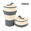 Silicone Collapsible Coffee Cup Set – Parent & Child 550ml + 300ml, Foldable Travel Mug, BPA Free , OEM Wholesale