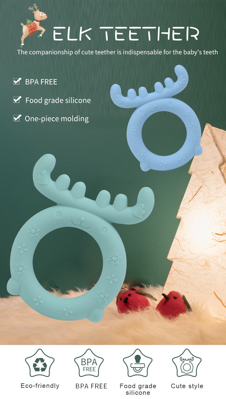  Elk Silicone Baby Teether Ring Multi-Point Gum Massager (1).jpg