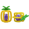 Silicone Pineapple Teether — Open-Cage Tropical Fruit Teether with Rolling Bell