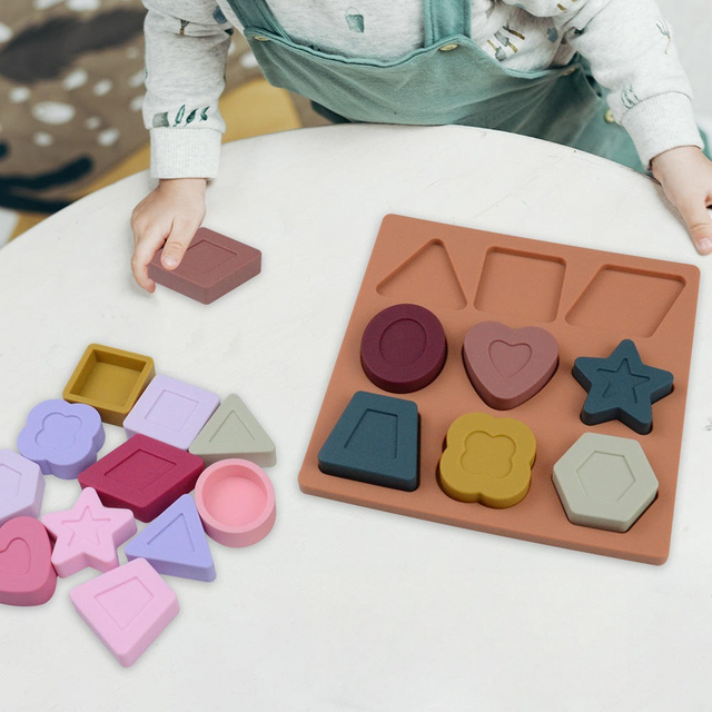 Custom Silicone Geometric Puzzle Blocks – Baby Educational Toy Manufacturer