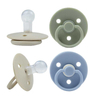 Round Pacifier — 3-Teat Modular System (Round / Strawberry / Spiral), PP-Shield Hybrid, 6 Twin-Color Combinations | EN 1400 & CPC Certified OEM Manufacturer