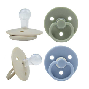 Round Pacifier — 3-Teat Modular System (Round / Strawberry / Spiral), PP-Shield Hybrid, 6 Twin-Color Combinations | EN 1400 & CPC Certified OEM Manufacturer
