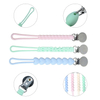 Catenella con clip per ciuccio in silicone – Stile twist/cuore/lettera, clip in metallo incorporata, senza BPA