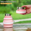 300ml BPA-Free Folding Silicone Water Bottle with Stainless Steel Carabiner – Lightweight Kids & Outdoor Travel Bottle | OEM Custom Logo