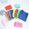 Portable Silicone Cooling Towel Set with Carabiner Storage Sleeve – Quick Dry Sport Towel for Running, Gym & Outdoor, OEM/ODM Available