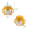 BPA Free Penguin Silicone Baby Snack & Drink Cup 3-in-1 – 300ml Toddler Training Sippy Cup with Straw Lid, OEM/ODM Available