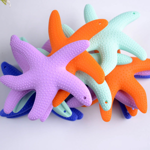 BPA Free Starfish Shape Food Grade Silicone Baby Teether – Textured Gum Massager Chew Toy for 3 Months+, OEM/ODM Available
