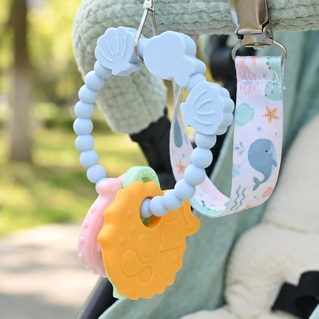 Silicone Baby Teething Bracelet with Ocean Animal Chew Pendants – BPA Free, FDA Certified