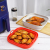 Food Grade Collapsible Silicone Air Fryer Liner Basket – 2-in-1 Deep Pan & Flat Grill Tray, -40°C to +230°C, Reusable | OEM Custom